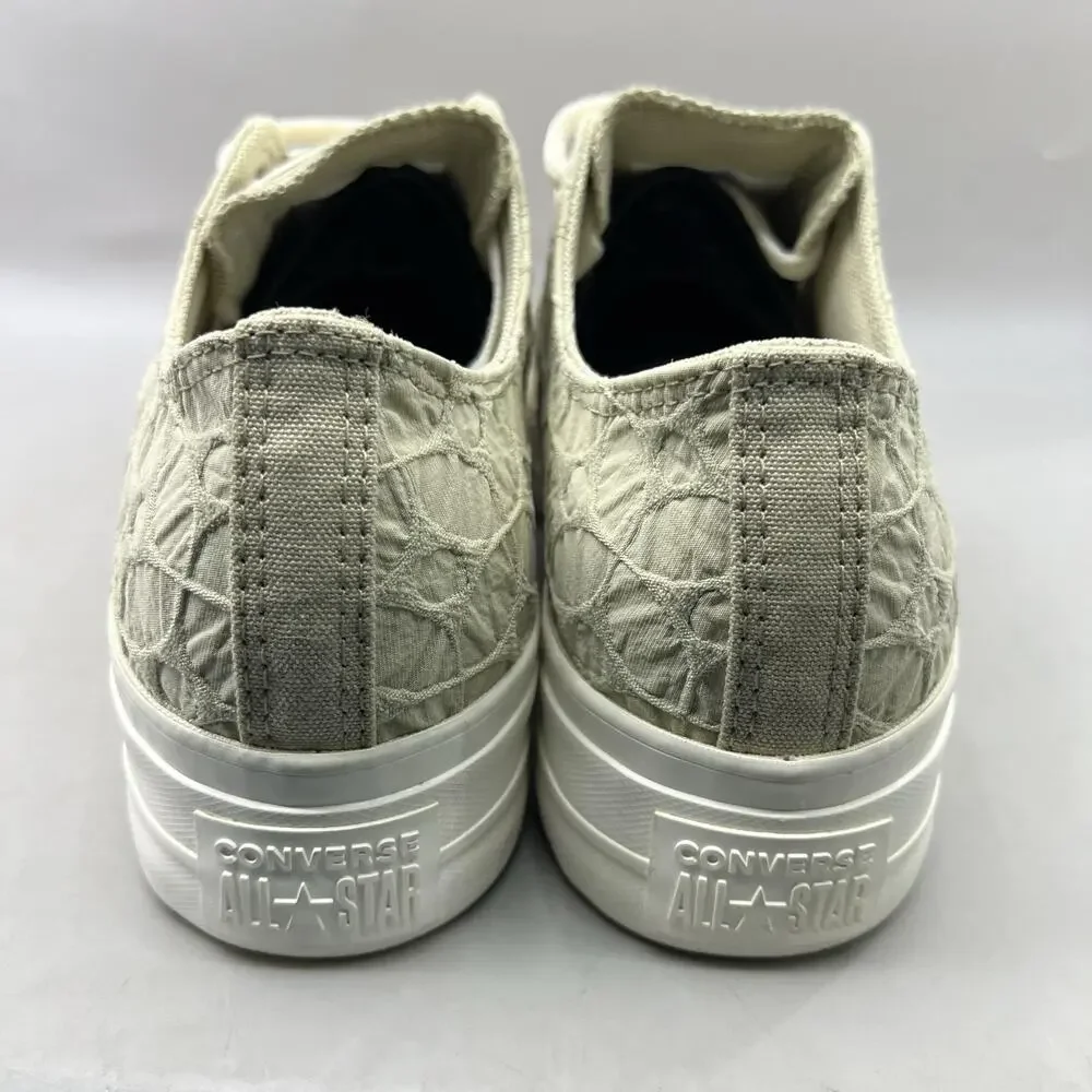 Converse All Star Lift Platform Low Shoes Women Size 11 Green White Sneakers NEW